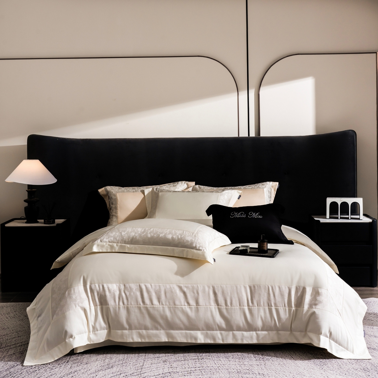 91家纺网 家纺一手货源 找家纺 MIU缪家居 2025新款100支全棉四件套-卡缦【控价368】 卡缦-米白