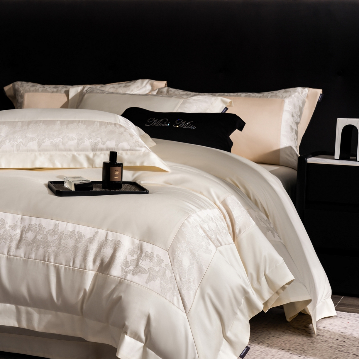 91家纺网 家纺一手货源 找家纺 MIU缪家居 2025新款100支全棉四件套-卡缦【控价368】 卡缦-米白