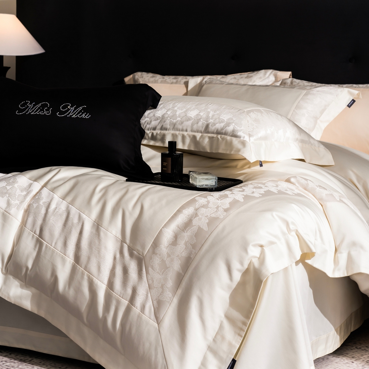 91家纺网 家纺一手货源 找家纺 MIU缪家居 2025新款100支全棉四件套-卡缦【控价368】 卡缦-米白