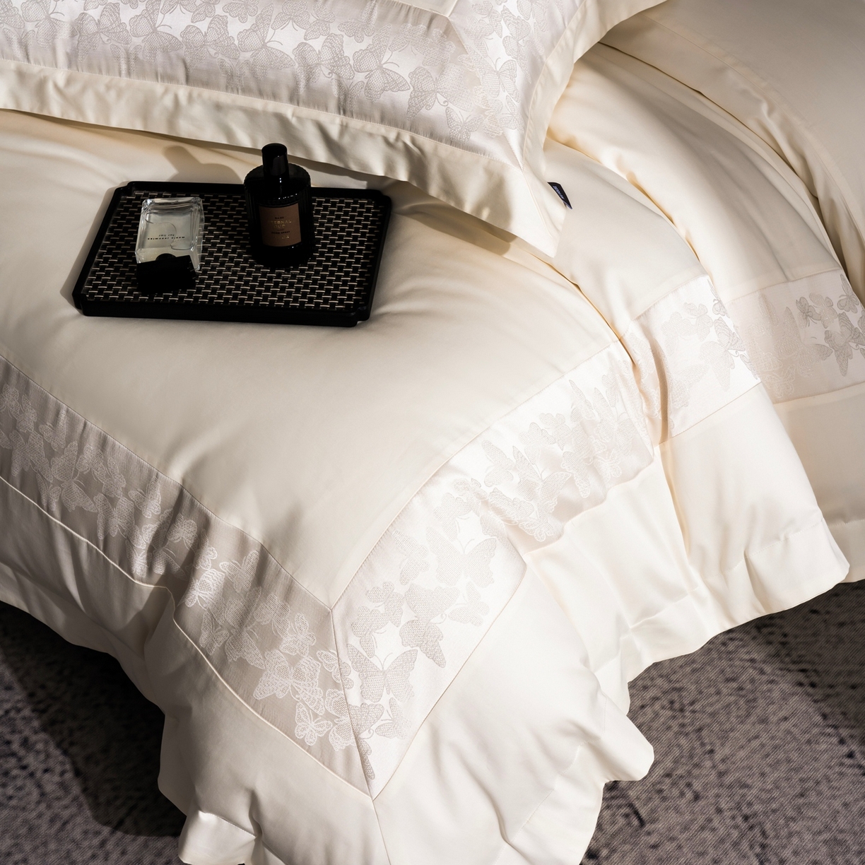 91家纺网 家纺一手货源 找家纺 MIU缪家居 2025新款100支全棉四件套-卡缦【控价368】 卡缦-米白