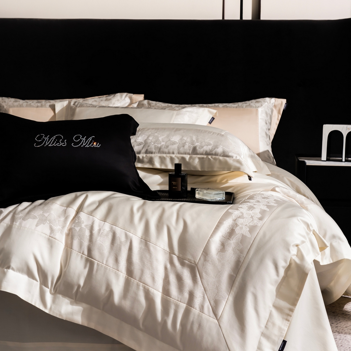 91家纺网 家纺一手货源 找家纺 MIU缪家居 2025新款100支全棉四件套-卡缦【控价368】 卡缦-米白