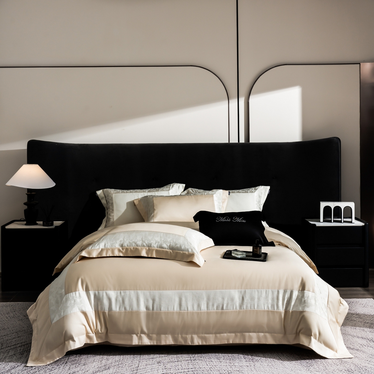 91家纺网 家纺一手货源 找家纺 MIU缪家居 2025新款100支全棉四件套-卡缦【控价368】 卡缦-香槟