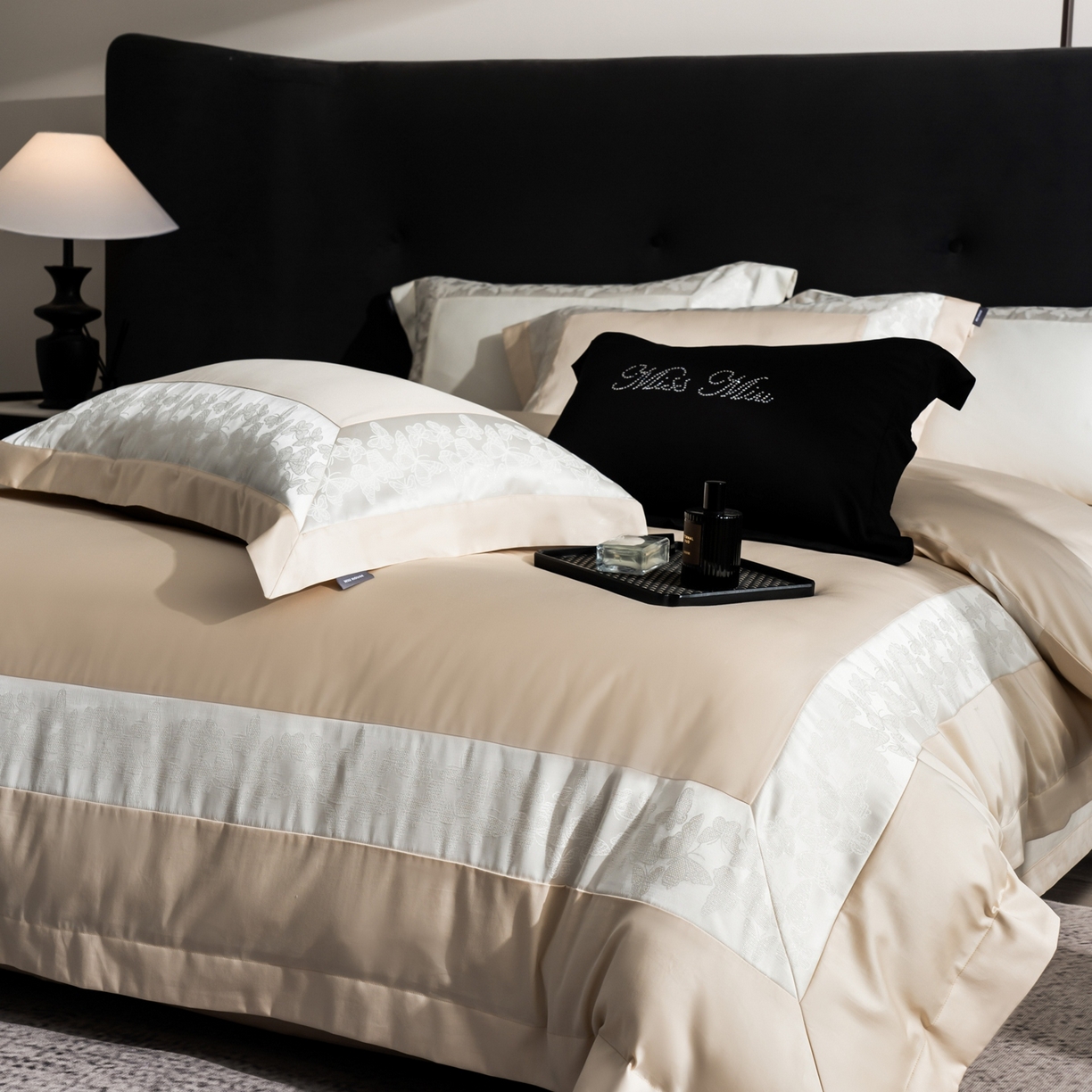 MIU缪家居 2025新款100支全棉四件套-卡缦【控价368】 卡缦-香槟