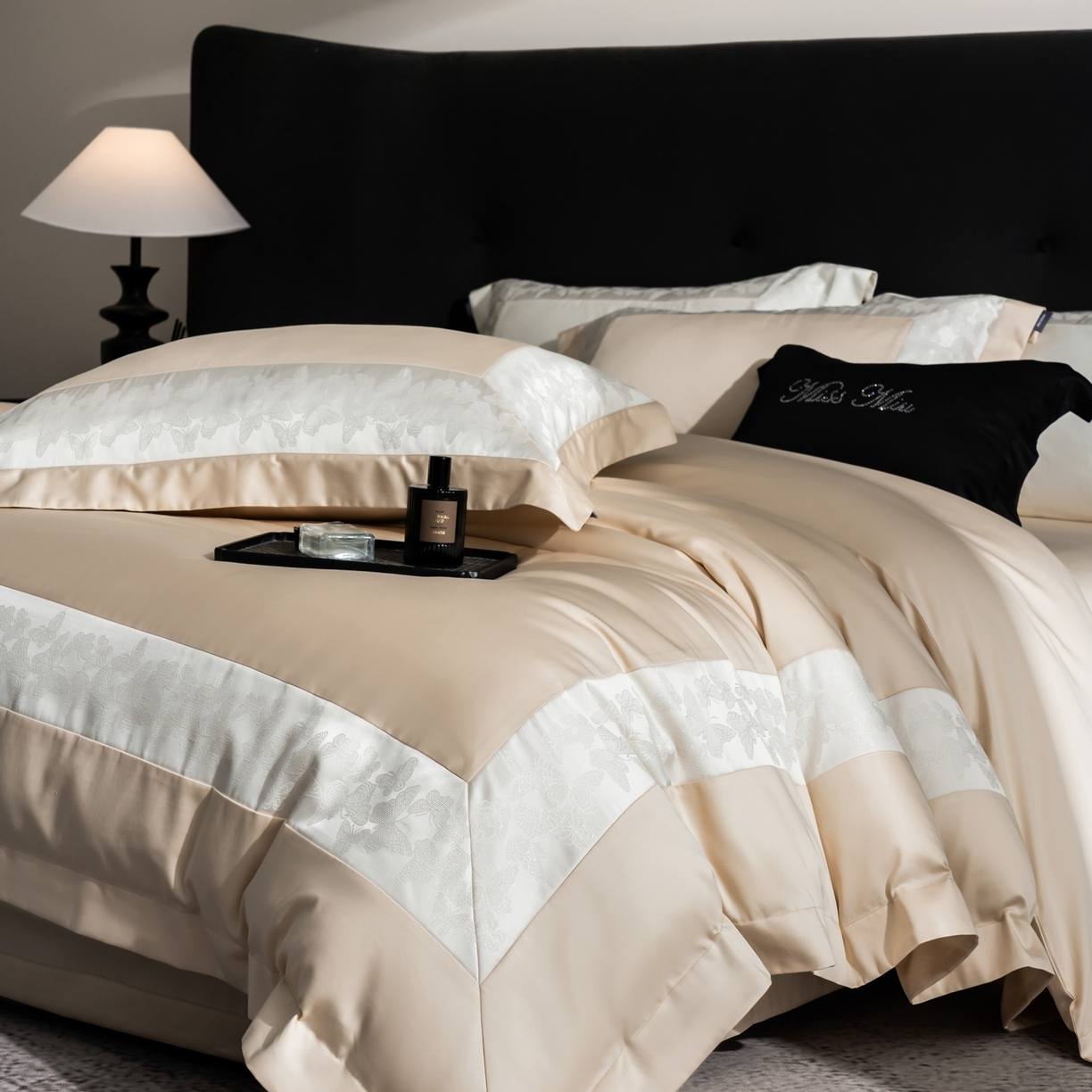 91家纺网 家纺一手货源 找家纺 MIU缪家居 2025新款100支全棉四件套-卡缦【控价368】 卡缦-香槟