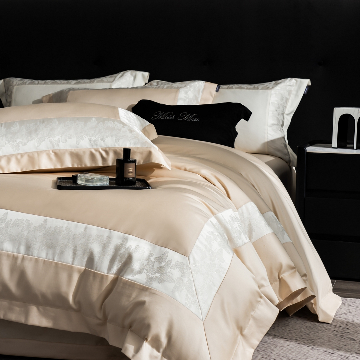 91家纺网 家纺一手货源 找家纺 MIU缪家居 2025新款100支全棉四件套-卡缦【控价368】 卡缦-香槟