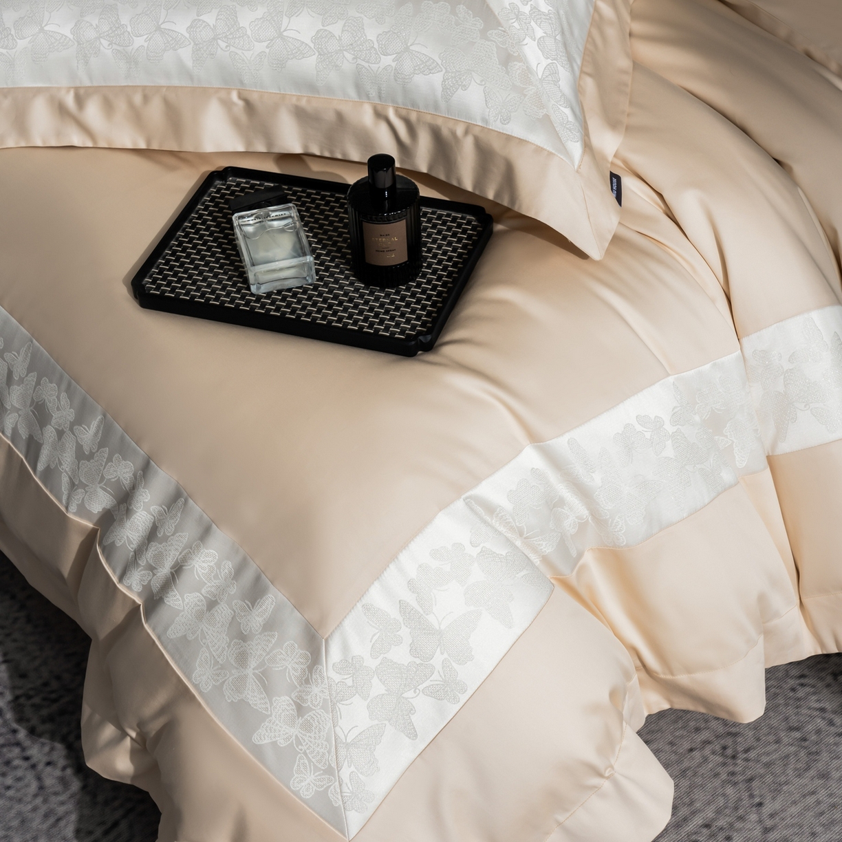 91家纺网 家纺一手货源 找家纺 MIU缪家居 2025新款100支全棉四件套-卡缦【控价368】 卡缦-香槟