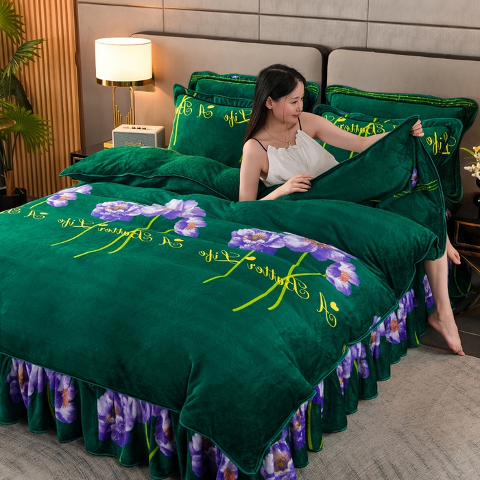 91家纺网 家纺一手货源 找家纺 （总）绒品 2025新款高克重牛奶绒金貂绒四件套