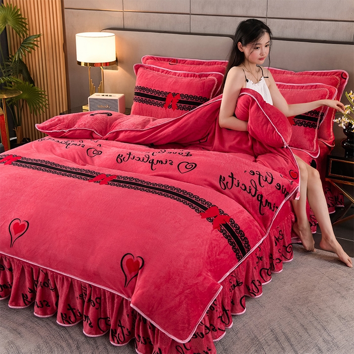 91家纺网 家纺一手货源 找家纺 （总）绒品 2025新款高克重牛奶绒金貂绒四件套