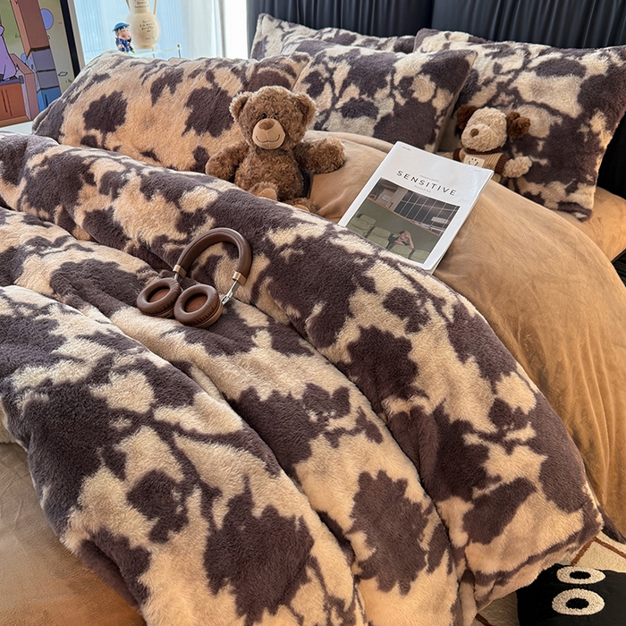 91家纺网 家纺一手货源 找家纺 HL原创 2025新款兔毛绒单品被套单件被套 洛可可