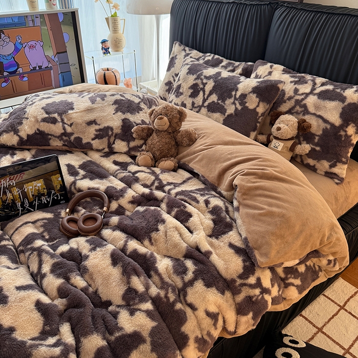 91家纺网 家纺一手货源 找家纺 HL原创 2025新款兔毛绒单品被套单件被套 洛可可