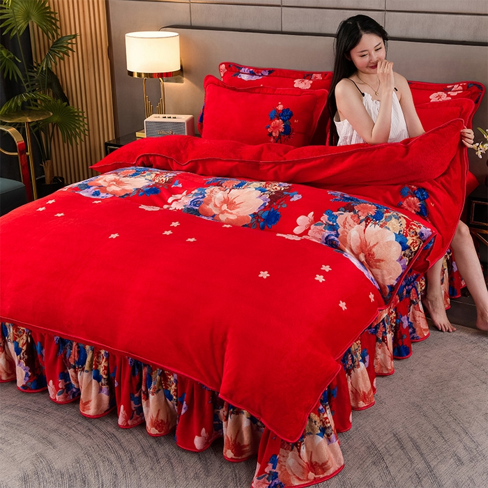 91家纺网 家纺一手货源 找家纺 （总）绒品 2025新款高克重牛奶绒金貂绒四件套