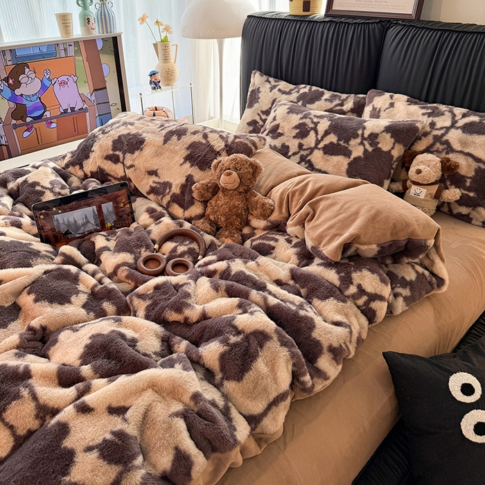 91家纺网 家纺一手货源 找家纺 HL原创 2025新款兔毛绒单品被套单件被套 洛可可