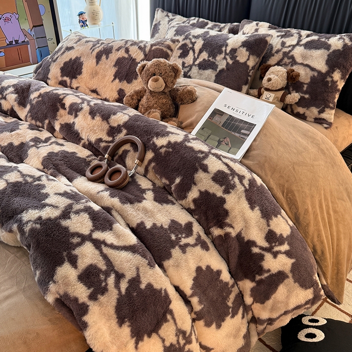 91家纺网 家纺一手货源 找家纺 HL原创 2025新款兔毛绒单品被套单件被套 洛可可