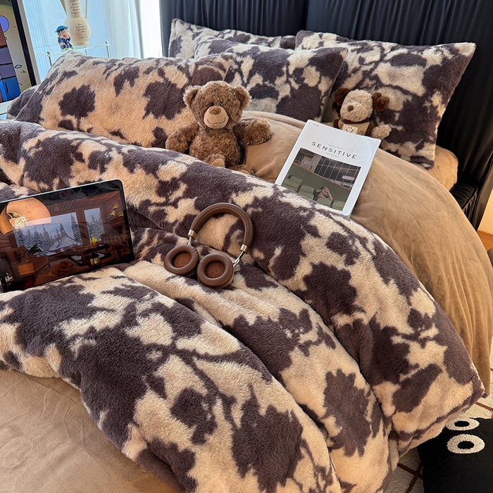 91家纺网 家纺一手货源 找家纺 HL原创 2025新款兔毛绒单品被套单件被套 洛可可