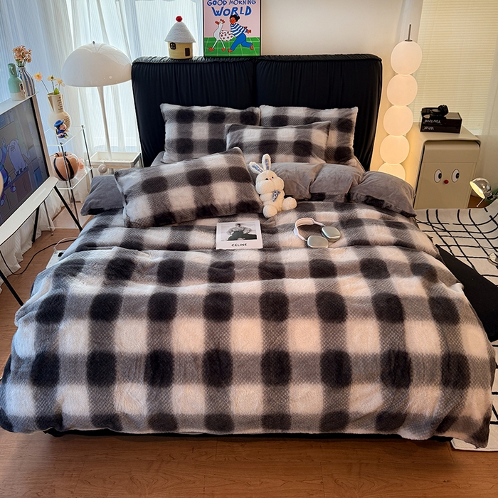 91家纺网 家纺一手货源 找家纺 HL原创 2025新款兔毛绒单品被套单件被套 绅士