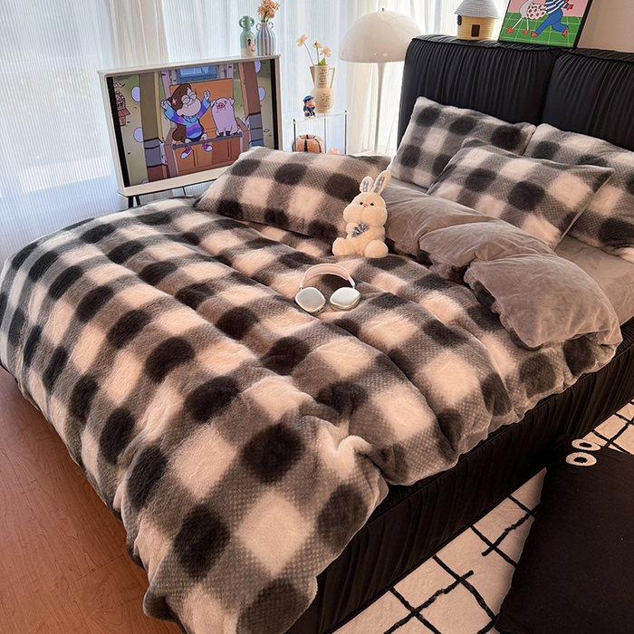 91家纺网 家纺一手货源 找家纺 HL原创 2025新款兔毛绒单品被套单件被套 绅士