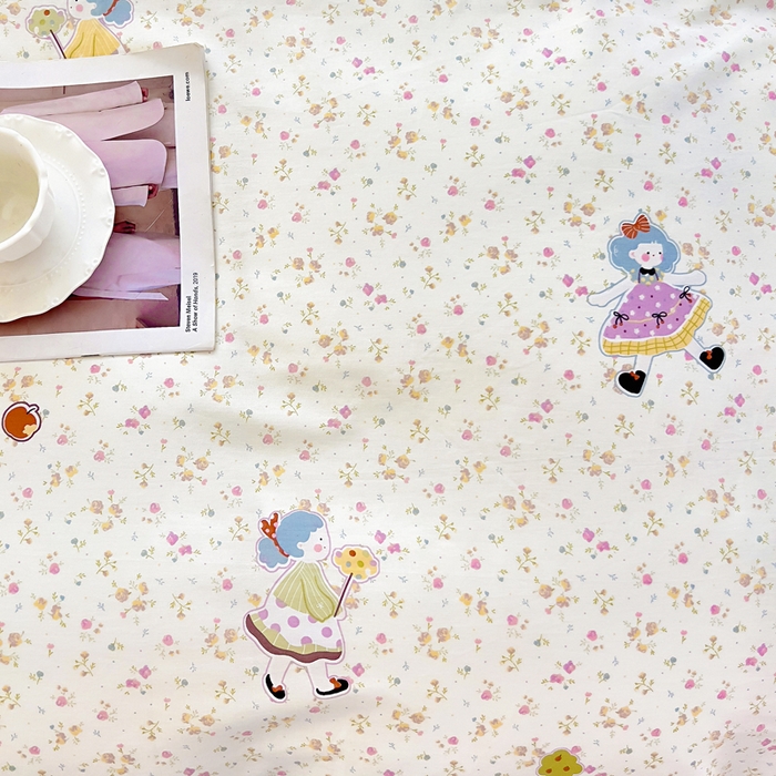 91家纺网 家纺一手货源 找家纺 琪琪阁家纺 2025秋冬新款全棉加牛奶绒单被套棉加绒被套 春日女孩