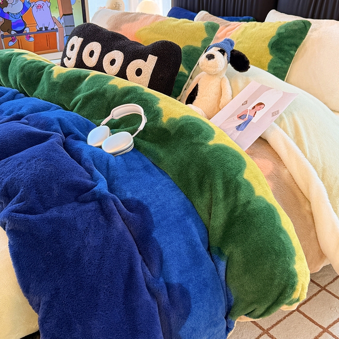 91家纺网 家纺一手货源 找家纺 HL原创 2025新款兔毛绒单品被套单件被套 晚霞