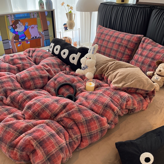 91家纺网 家纺一手货源 找家纺 HL原创 2025新款兔毛绒单品被套单件被套 喜乐