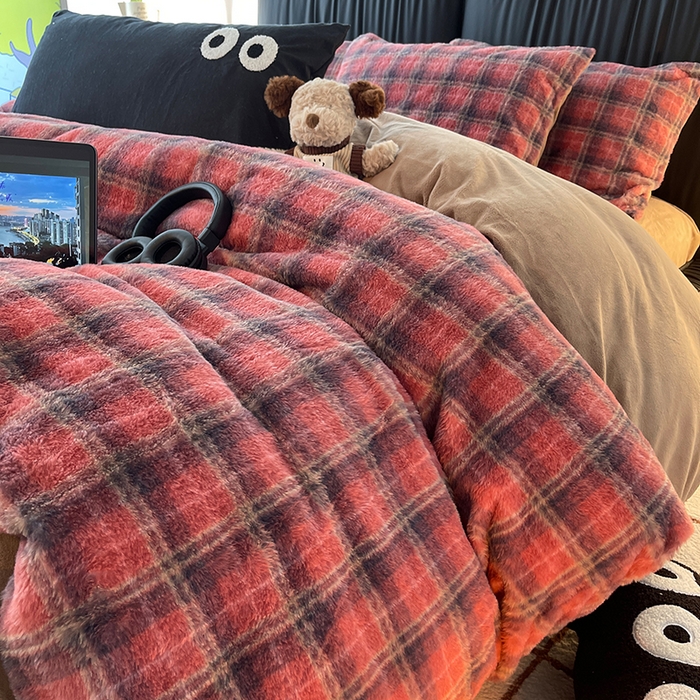 91家纺网 家纺一手货源 找家纺 HL原创 2025新款兔毛绒单品被套单件被套 喜乐