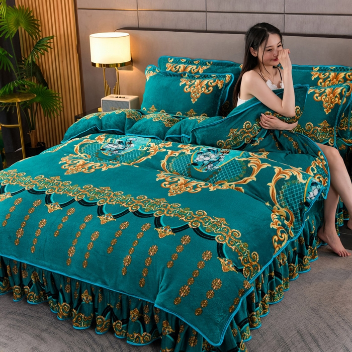 91家纺网 家纺一手货源 找家纺 （总）绒品 2025新款高克重牛奶绒金貂绒四件套