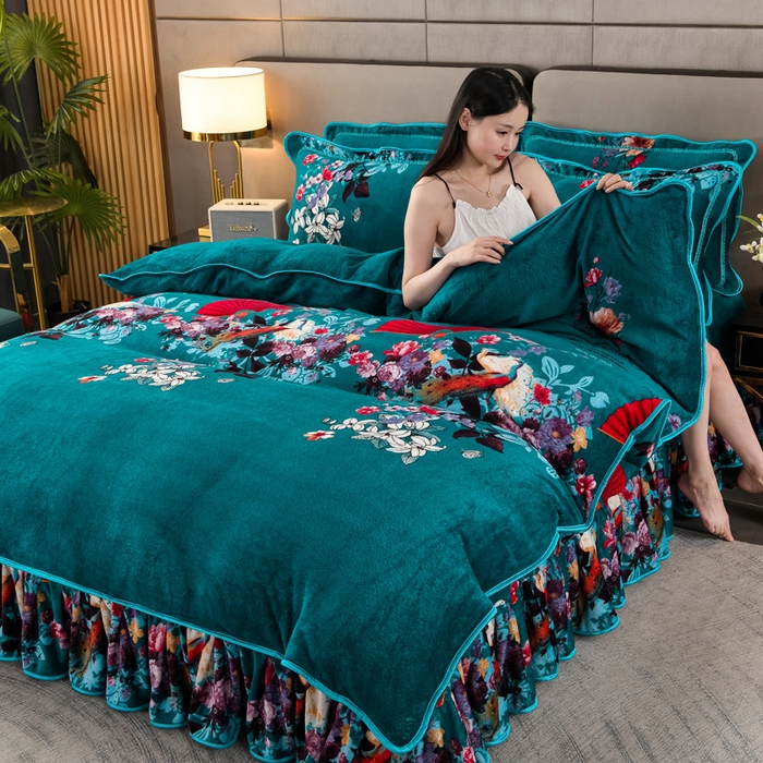 91家纺网 家纺一手货源 找家纺 （总）绒品 2025新款高克重牛奶绒金貂绒四件套