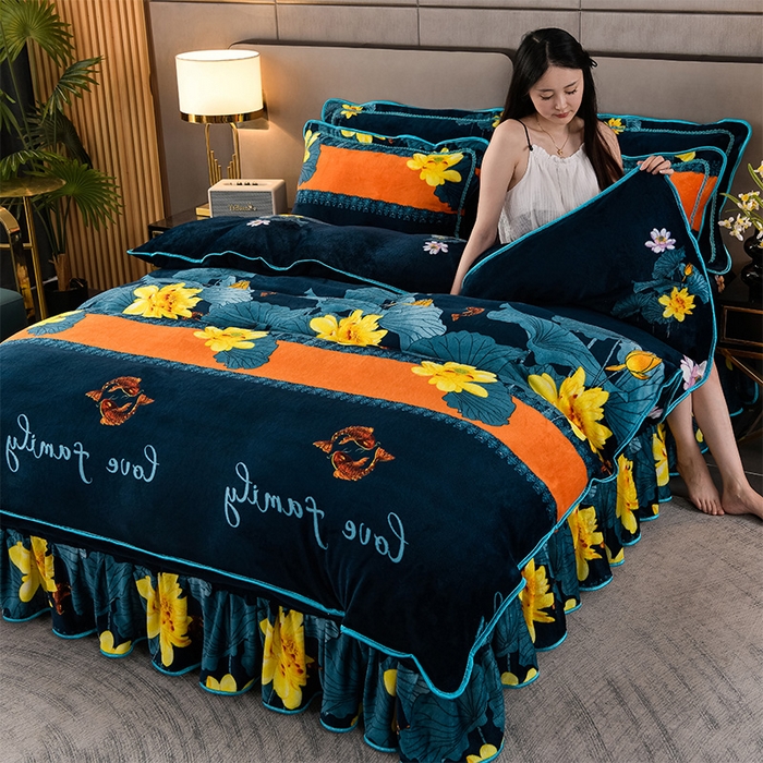 91家纺网 家纺一手货源 找家纺 （总）绒品 2025新款高克重牛奶绒金貂绒四件套