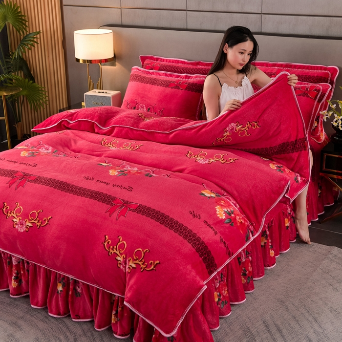 91家纺网 家纺一手货源 找家纺 （总）绒品 2025新款高克重牛奶绒金貂绒四件套