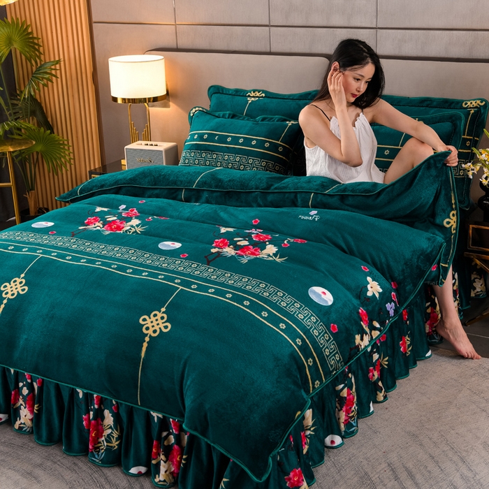 91家纺网 家纺一手货源 找家纺 （总）绒品 2025新款高克重牛奶绒金貂绒四件套