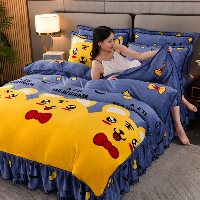 91家纺网 家纺一手货源 找家纺 （总）绒品 2025新款高克重牛奶绒金貂绒四件套