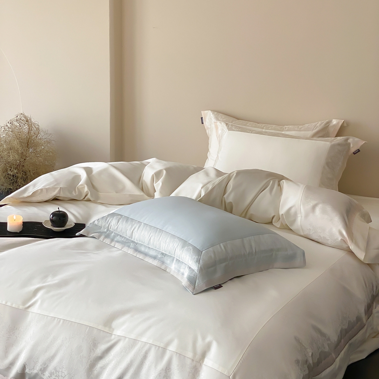 91家纺网 家纺一手货源 找家纺 MIU缪家居 2025新款100支全棉四件套-露西娅【控价388】 露西娅-白玉