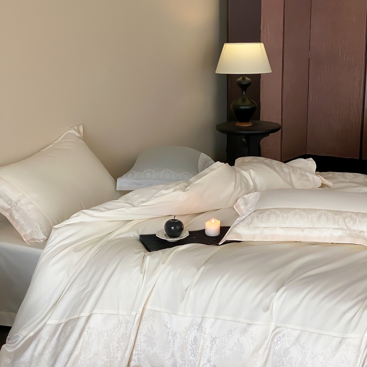 91家纺网 家纺一手货源 找家纺 MIU缪家居 2025新款100支全棉四件套-露西娅【控价388】 露西娅-白玉