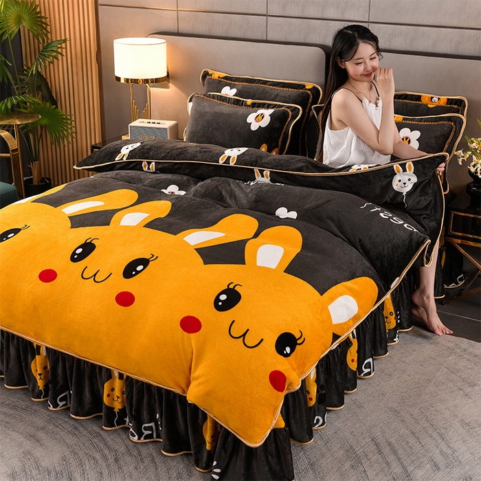 91家纺网 家纺一手货源 找家纺 （总）绒品 2025新款高克重牛奶绒金貂绒四件套