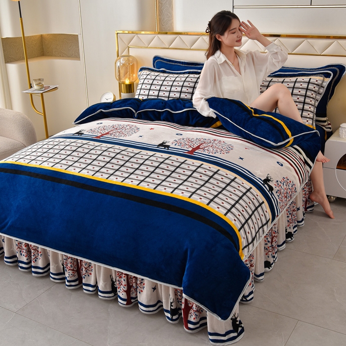 91家纺网 家纺一手货源 找家纺 （总）绒品 2025新款高克重牛奶绒金貂绒四件套