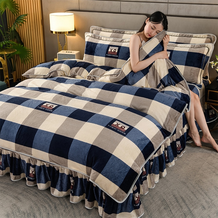 91家纺网 家纺一手货源 找家纺 （总）绒品 2025新款高克重牛奶绒金貂绒四件套