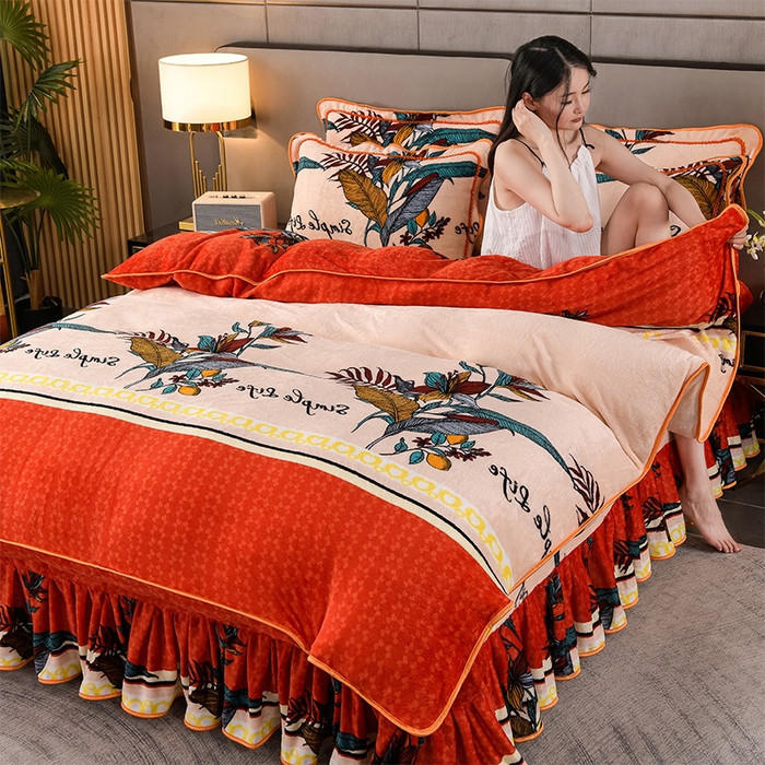 91家纺网 家纺一手货源 找家纺 （总）绒品 2025新款高克重牛奶绒金貂绒四件套