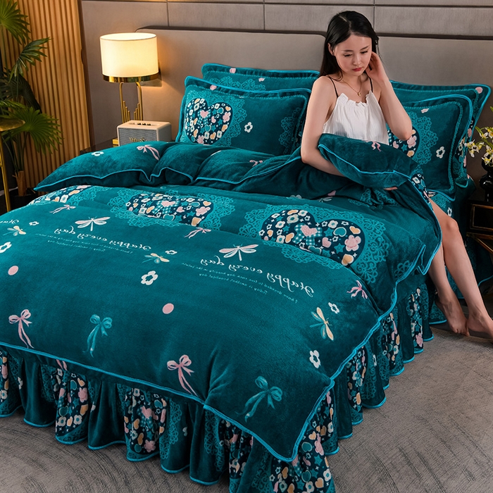 91家纺网 家纺一手货源 找家纺 （总）绒品 2025新款高克重牛奶绒金貂绒四件套