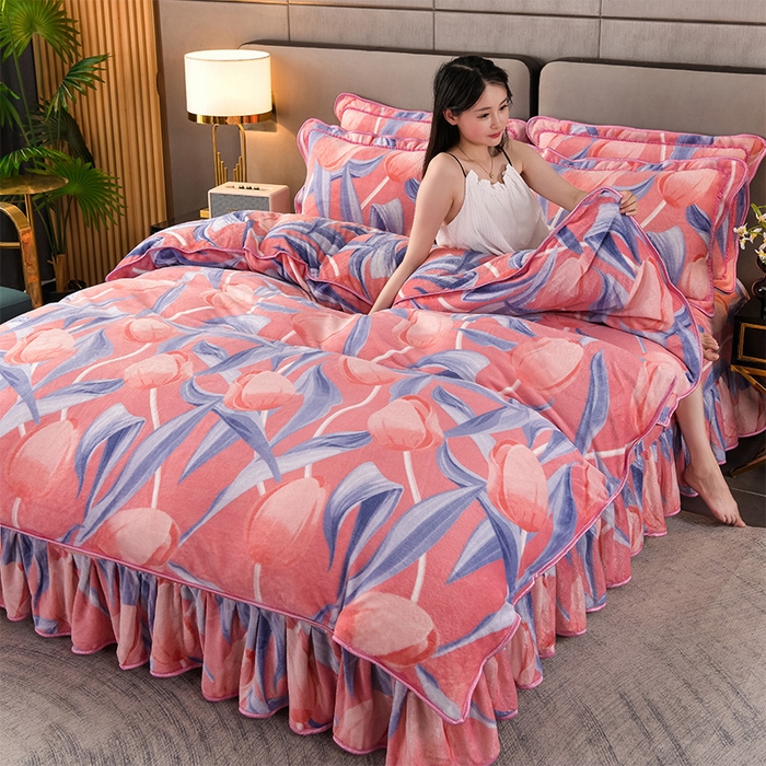 91家纺网 家纺一手货源 找家纺 （总）绒品 2025新款高克重牛奶绒金貂绒四件套