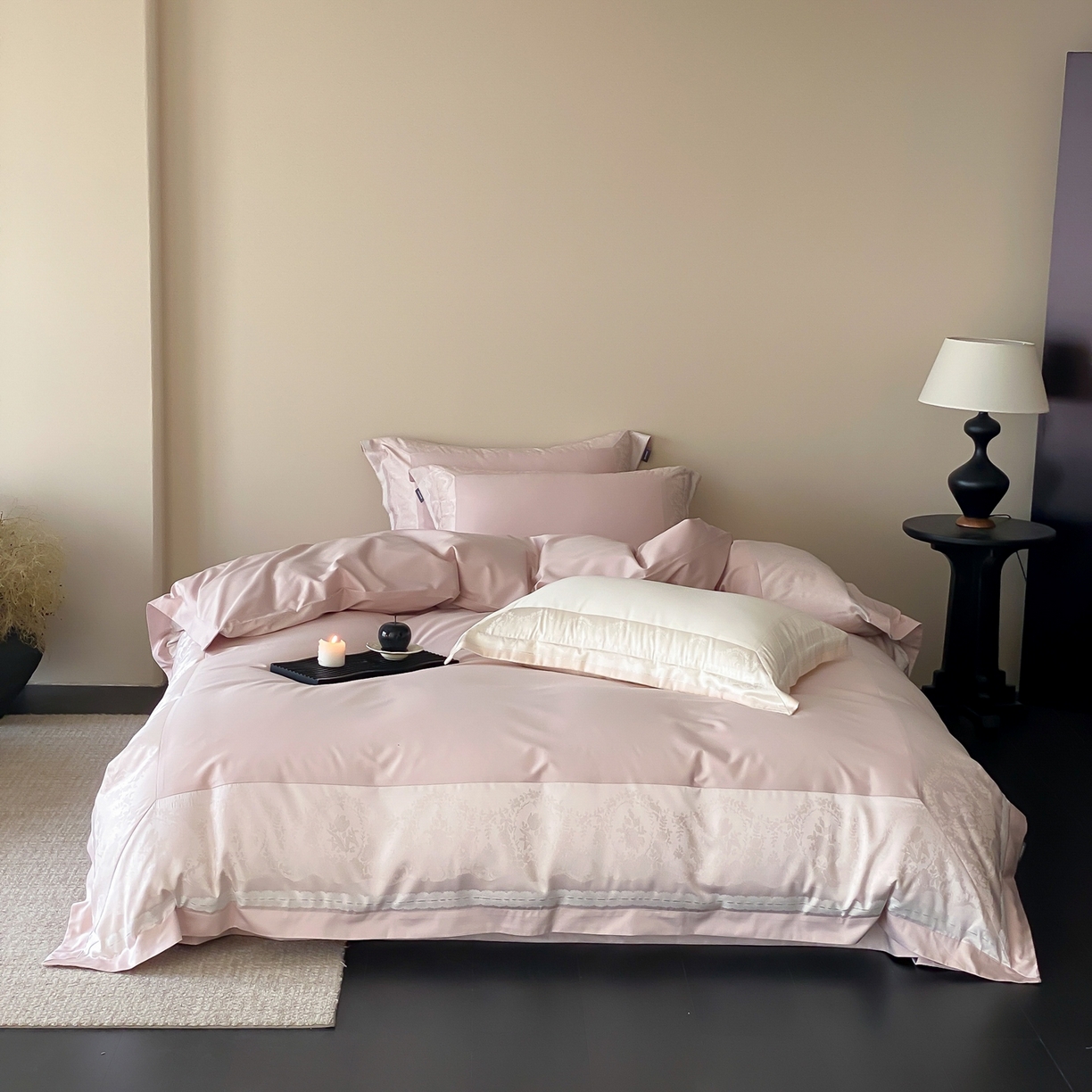 MIU缪家居 2025新款100支全棉四件套-露西娅【控价388】 露西娅-雾粉