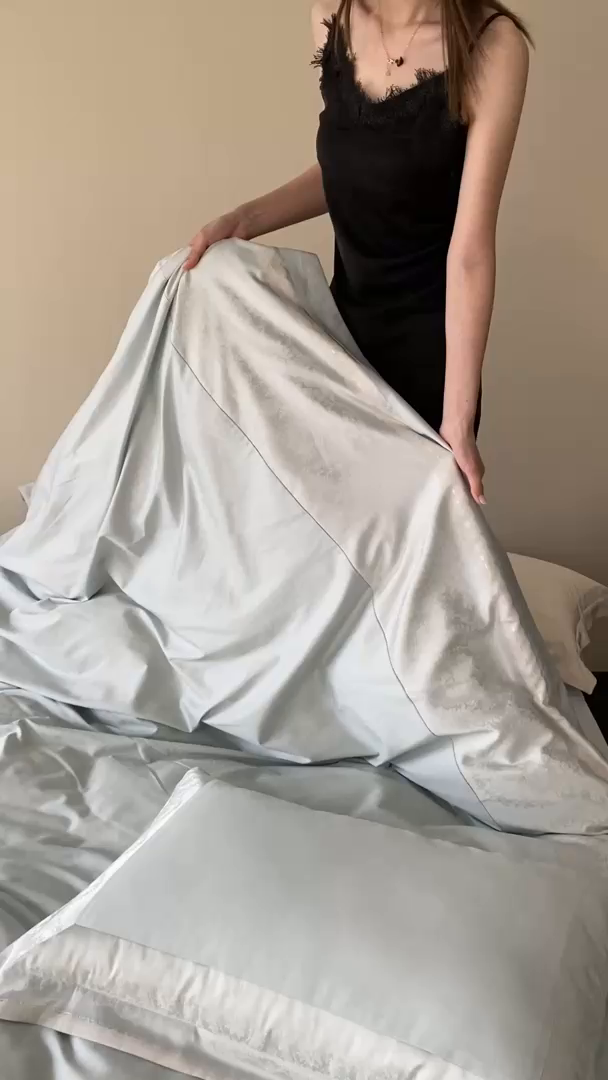 91家纺网 家纺一手货源 找家纺 MIU缪家居 2025新款100支全棉四件套-露西娅【控价388】 露西娅-雾蓝