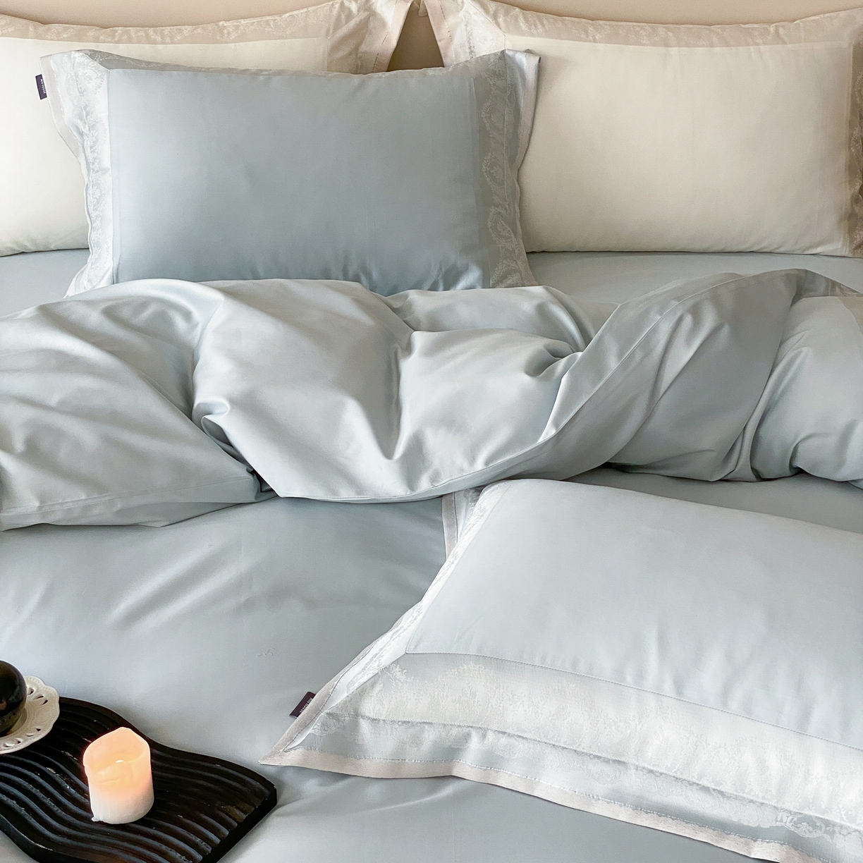 91家纺网 家纺一手货源 找家纺 MIU缪家居 2025新款100支全棉四件套-露西娅【控价388】 露西娅-雾蓝