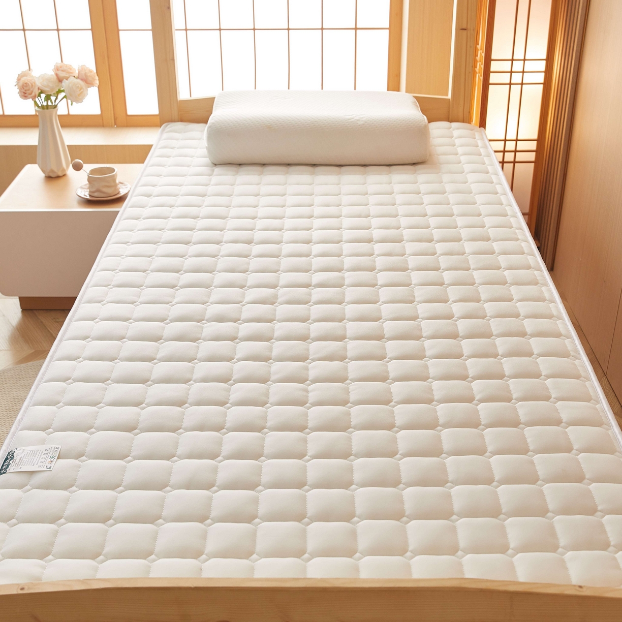 91家纺网 家纺一手货源 找家纺 （总）缦吉 2025新款面包格乳胶记忆海绵学生床垫