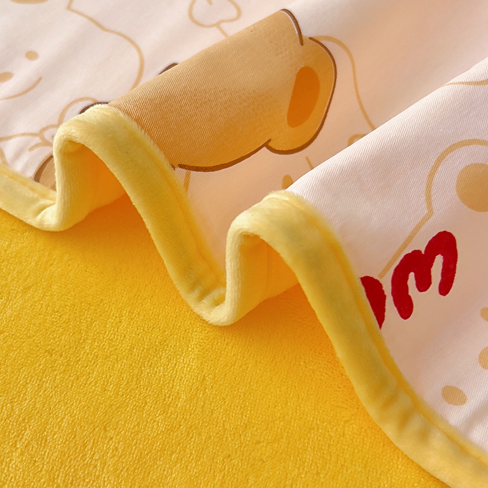 91家纺网 家纺一手货源 找家纺 琪琪阁家纺 2025秋冬新款全棉加牛奶绒单被套棉加绒被套 瑞迪熊