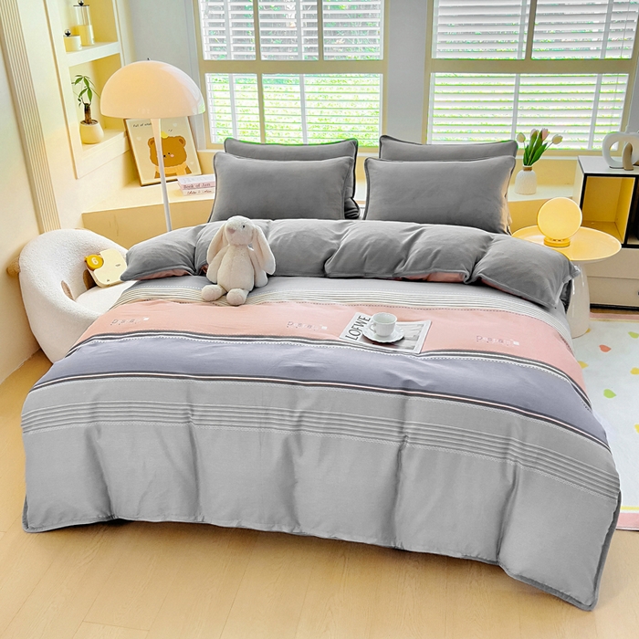 91家纺网 家纺一手货源 找家纺 琪琪阁家纺 2025秋冬新款全棉加牛奶绒单被套棉加绒被套 悦享生活