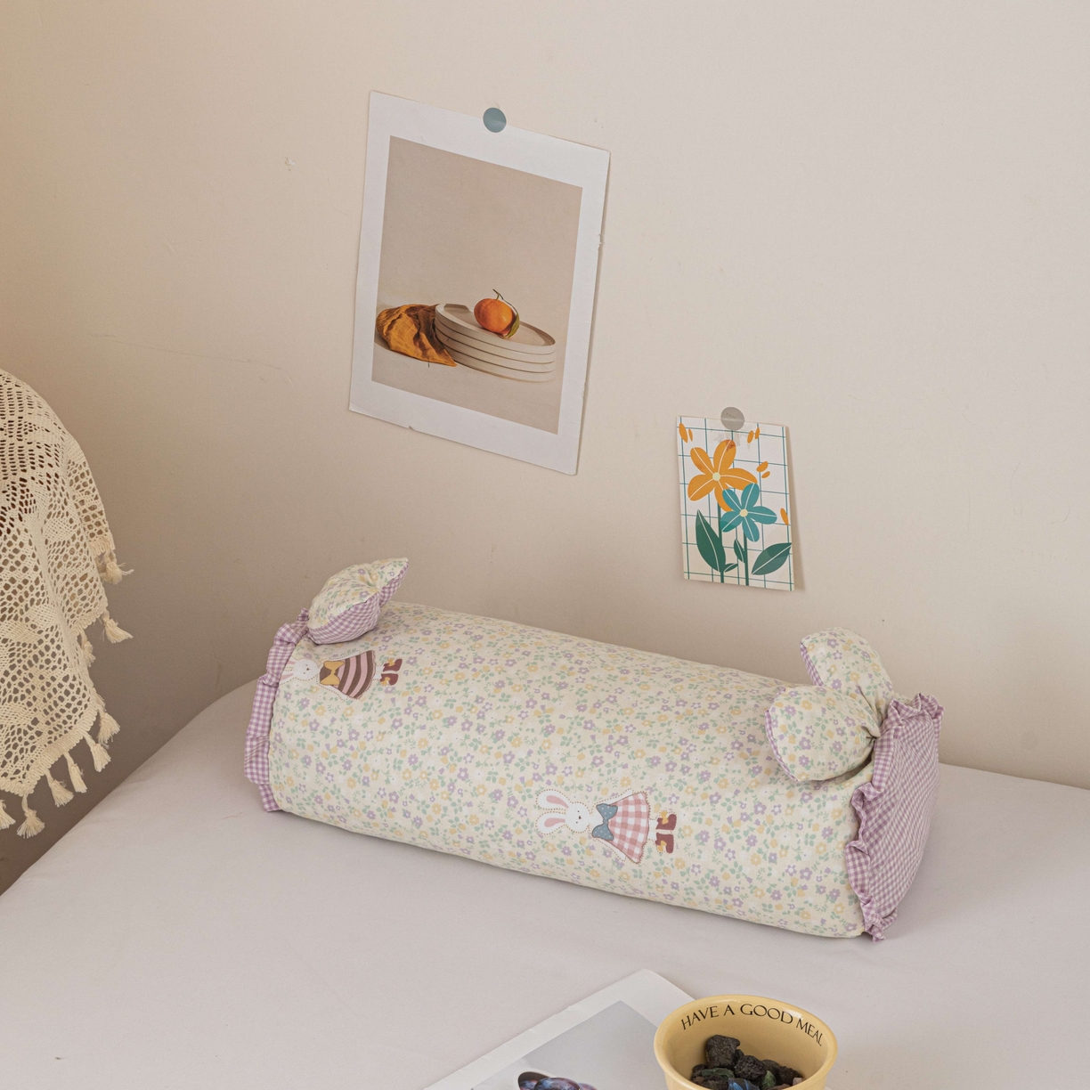 91家纺网 家纺一手货源 找家纺 （总） 亦帆2025新款爆款田园兔-全棉双层纱荞麦枕芯卡通儿童学生成人护颈枕