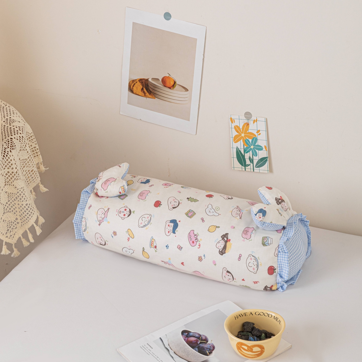 91家纺网 家纺一手货源 找家纺 （总） 亦帆2025新款爆款田园兔-全棉双层纱荞麦枕芯卡通儿童学生成人护颈枕