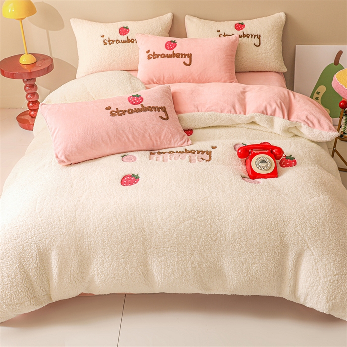 91家纺网 家纺一手货源 找家纺 （总）奥裕 2025新款加厚高克重羊驼绒毛巾绣牛奶绒四件套