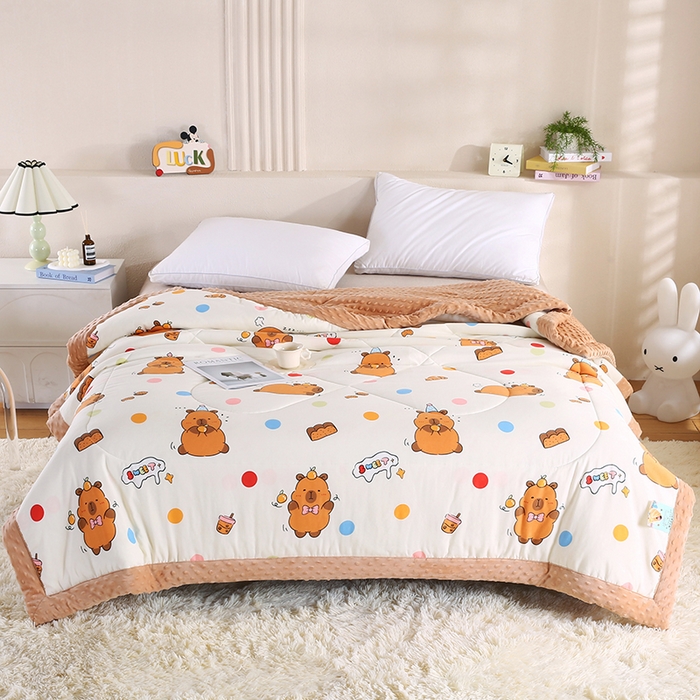 91家纺网 家纺一手货源 找家纺 （总）欧朵 2025新款A类水洗棉豆豆绒被子冬被大豆被芯春秋被冬被 幼儿园 学生宿舍 四季被空调被子