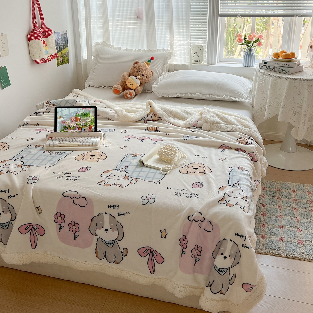 91家纺网 家纺一手货源 找家纺 耀悦家纺 2025新款毛毯带拉链被套两用加厚高克重牛奶绒毯子羊羔绒 春日计划