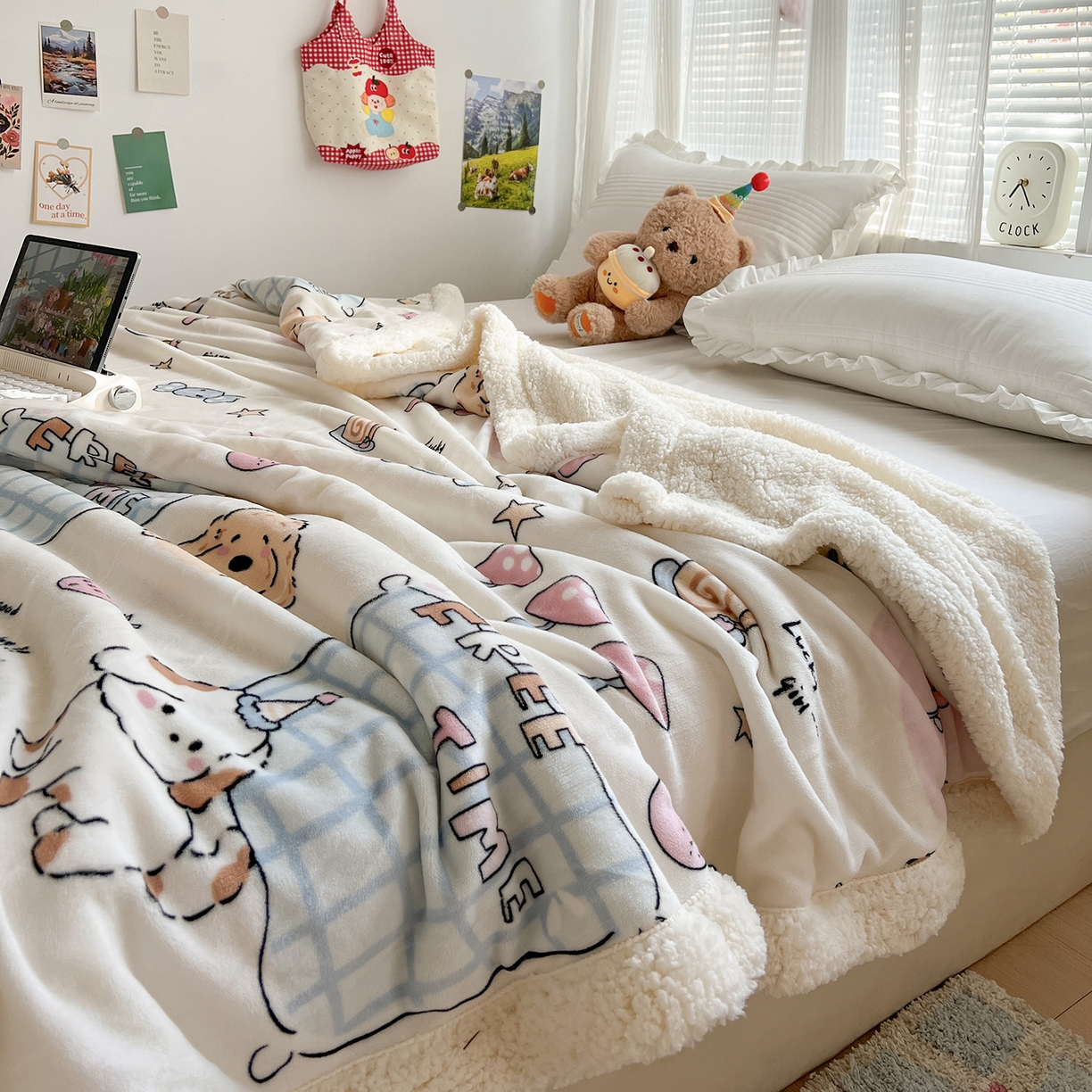 91家纺网 家纺一手货源 找家纺 耀悦家纺 2025新款毛毯带拉链被套两用加厚高克重牛奶绒毯子羊羔绒 春日计划